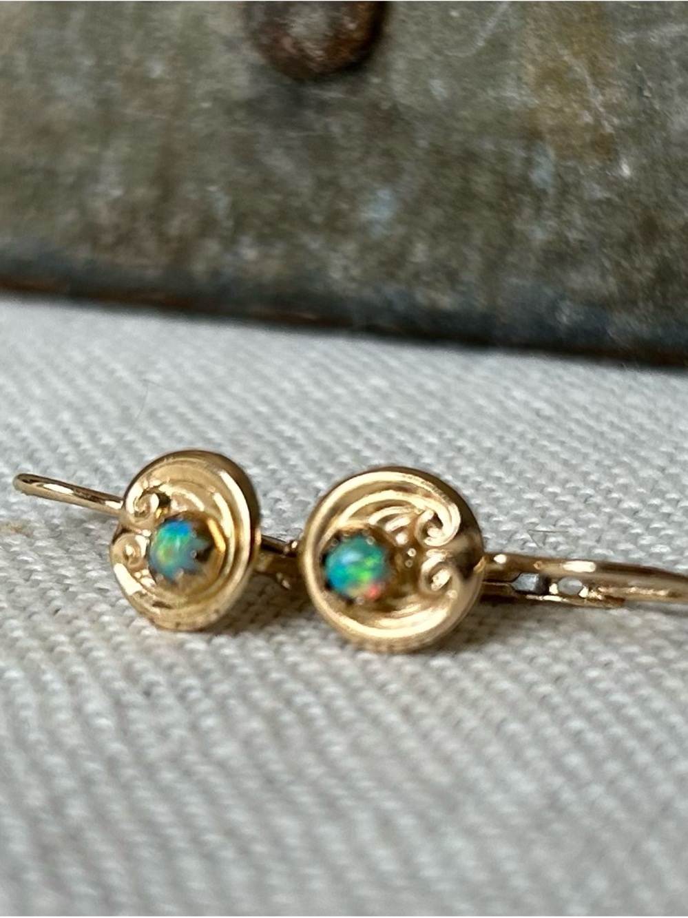 14k Opal Earrings - Picture 8 of 14